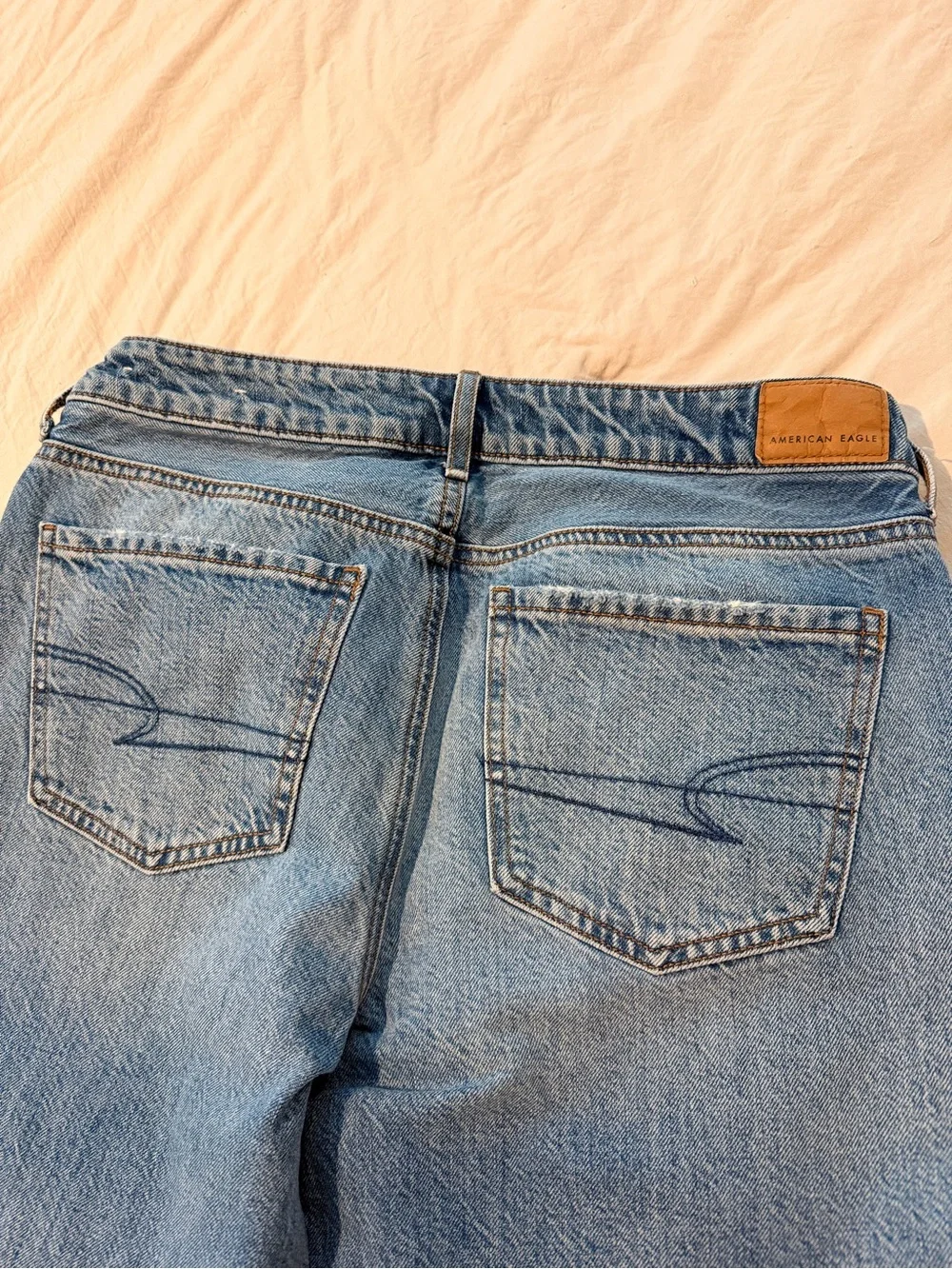 American Eagle Outfitters Light Blue High-Rise Button-Fly Jeans
